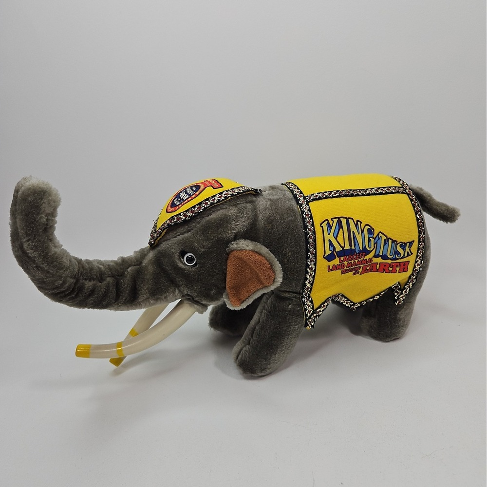 1987 Ringling Bros Barnum Bailey Circus King Tusk Plush Stuffed Animal